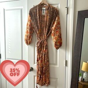 12th Tribe Gold Standard kimono wrap dress, new with tags